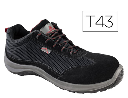 ZAPATOS DE SEGURIDAD DELTAPLUS ASTI PIEL DE SERRAJE AFELPADO SUELA DE COMPOSITE NEGRO TALLA 43